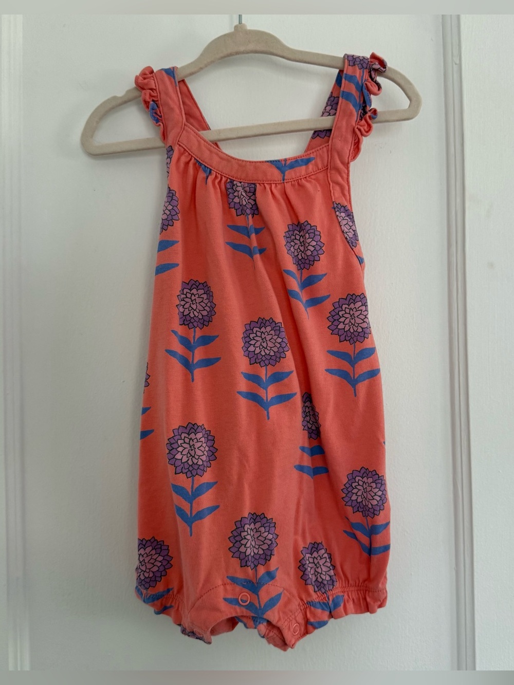 Tea Romper Floral Sleeveless Baby One-piece 100% Cotton Sz 18-24m